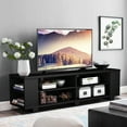 thumbnail image 2 of 59" TV Stand Wooden Entertainment Media Center Storage Console Black, 2 of 8