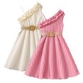 thumbnail image 4 of 2025 Girls Dresses Children Dress Spring Summer Lavender Dress Strap Ruffles Solid Color Summer Frocks for Girls Princess Girls Casual Dress Back A Line with, 4 of 4
