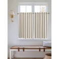 thumbnail image 6 of Tier Curtains 45 Inches Long, Beige Striped Window Treatment Curtain Drapes, Modern Farmhouse Beige White Stripes Small Curtain Drapes for Bathroom Laundry Room, 27.5"x45", 2 Panels, 6 of 7
