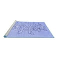 thumbnail image 2 of Ahgly Company Machine Washable Indoor Square Abstract Blue Contemporary Area Rugs, 5' Square, 2 of 4