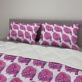thumbnail image 2 of Oriental Comforter & Sham Bedding Set, Ornamental Chunky Bird in Floral Details and Polka Dots, 3 pcs Duvet Set Microfiber Filling Quilt, 5 Sizes, Violet Pink, by Ambesonne, 2 of 4