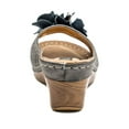 thumbnail image 2 of GOOD CHOICE Womens Gray Cut Out 1/2" Platform Flower Detailing Cushioned Glitter Juliet Round Toe Wedge Slip On Sandals 7 M, 2 of 4