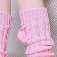 thumbnail image 4 of HNMKIU Japanese Gothic Knit Leg Warmers Winter Ankle Knee High Long Socks and Gaiters Pink,One Size, 4 of 4