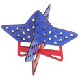 thumbnail image 4 of Patriotic Independence Day Wooden Star Blocks, Colorful 4th Of July Tabletop Decor Gift Boxwood   For Desktop Decoration, 4 of 8