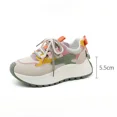 thumbnail image 6 of Women's Multicolor Patchwork PU Platform Sneakers, Lace-Up Casual Shoes, 6 of 7
