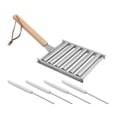 thumbnail image 1 of 1 Ensemble de Rouleau à Hot-Dog pour Grill en Acier Inoxydable Rouleau à Saucisses avec Poignée en Bois Barbecue Grill, 1 of 8