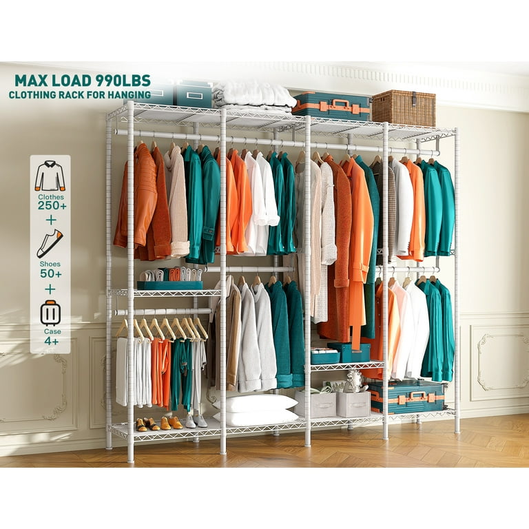 Heavy Duty Clothes Rack, 990 LBS, Commercial Metal Garment Rack