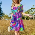 thumbnail image 2 of Robe Hippie Groovy Flower Power Cool Ts Robes Été Élégante Robe de Plage Robes de Danse, 2 of 4