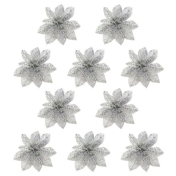 Ganfancp Adornos Del Árbol de Navidad Simulación de Navidad Flor Adorno de Navidad 10Pcs Liquidación Ventas Hoy Ofertas Prime 10 Flores Decorativas