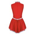 thumbnail image 5 of Alvivi Women Girls Mock Neck Glitter Sequins Dance Dress Ballet Leotard Jazz Cheer Leading Uniform Red XL, 5 of 7