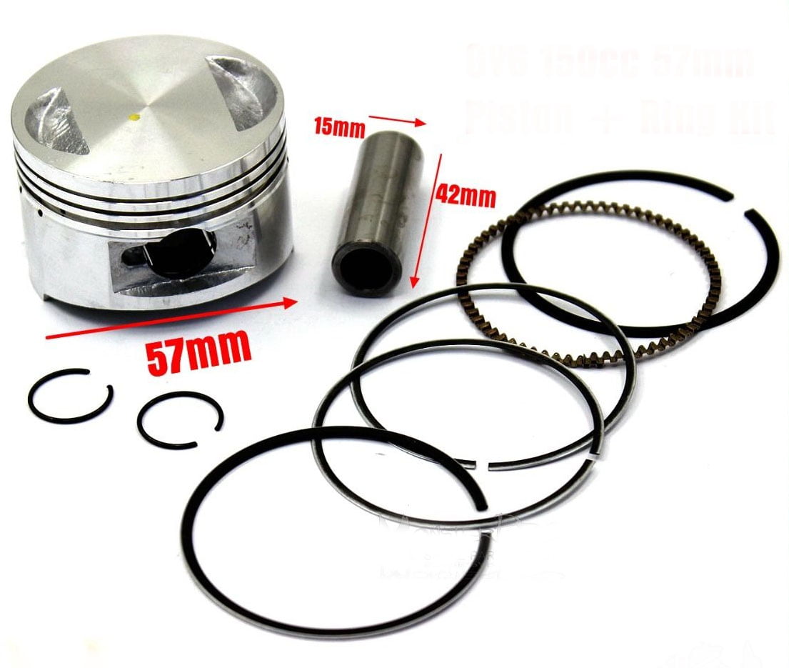 Engine 57.4mm Piston Assembly Kit w/ Rings for GY6 150cc Scooter Motorcycle 