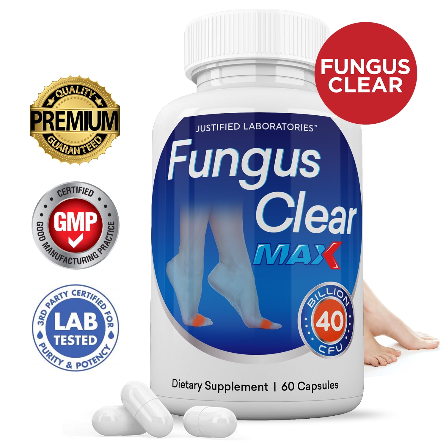 Fungus Clear Max 40 Billion CFU Probiotic Nail Support 60 Capsules ...