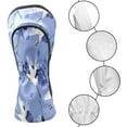 thumbnail image 3 of Golf Club Covers, Purple Birds Violet Premium PU Leather Driver Hybrid Putter Head Covers with Velvet Lining, Waterproof Golf Gifts for Men Women, 3 of 11