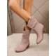 thumbnail image 4 of Fashion White Western Boots For Women, Stitch Detail Patch Decor Point Toe Chunky Heeled Boots, 4 of 4