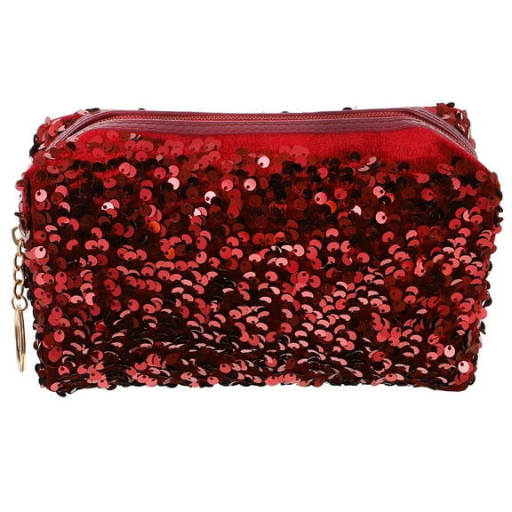 Clispeed 1Set Dark Red Fashionable Sequin Square Bag Portable for Women