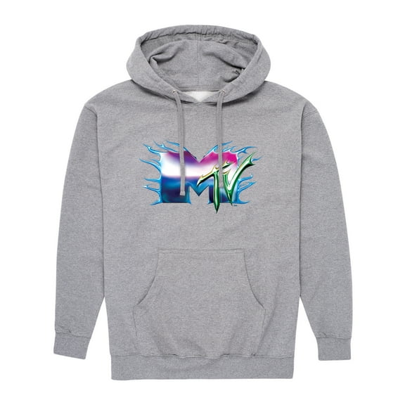 MTV - Logo Liquid Metal - Men's Pullover Hooded Fleece Sweatshirt