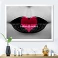 thumbnail image 3 of Designart 'Red Heart In Monochrome Lips' Modern Framed Art Print, 3 of 4