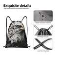 thumbnail image 4 of Honeii Ink Style Bald Eagle Print Drawstring Backpack,Drawstring Bags String Backpack Gym Cinch Sack Backpack Sport Bag Draw-Medium, 4 of 6