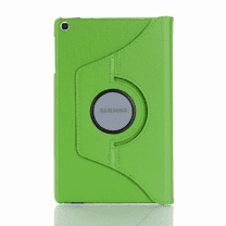 For Samsung Tab A 10.1 T510 Rotating Cover Premium PU Leather Multi-Angle Viewing Stand Ultra Thin Folding Hard Back Case for T510/T515 2019, Green