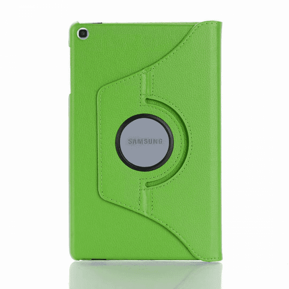 For Samsung Tab A 10.1 T510 Rotating Cover Premium PU Leather Multi-Angle Viewing Stand Ultra Thin Folding Hard Back Case for T510/T515 2019, Green