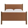 thumbnail image 6 of Platform Bed Frame, Full, Walnut Tan, Faux Leather, Hotel Bedroom, Modern Contemporary, HB38186, 6 of 9