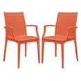 thumbnail image 1 of LeisureMod Fauteuil d'Appoint pour Salle à Manger de Patio Intérieur Extérieur en Tissage Hickory, Ensemble de 2 (Orange), 1 of 5
