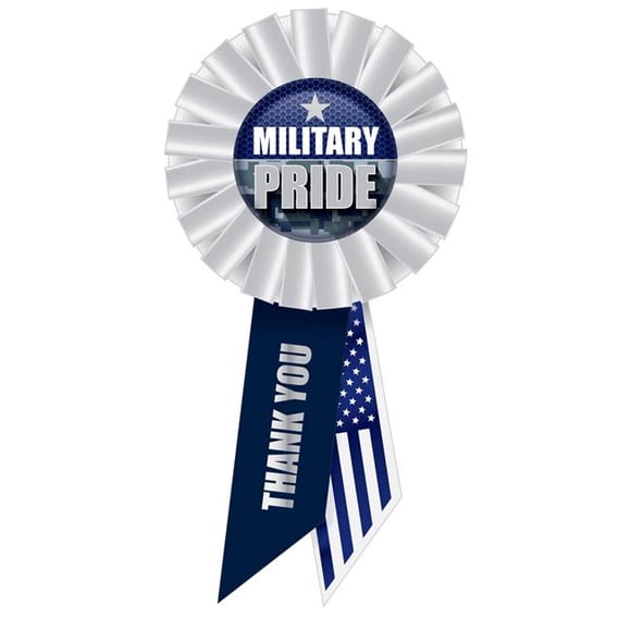 Beistle RS533 3.25 x 6.5 in. Military Pride Rosette