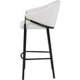 thumbnail image 5 of Home Square Sloped Arm Bar Stool in Beige and Glossy Black - Set of 2, 5 of 8