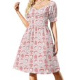 thumbnail image 3 of Vestido Kamala de manga corta, vestidos para mujer, vestidos de verano, vestidos de fiesta, vestidos de noche para mujer, 3 of 7