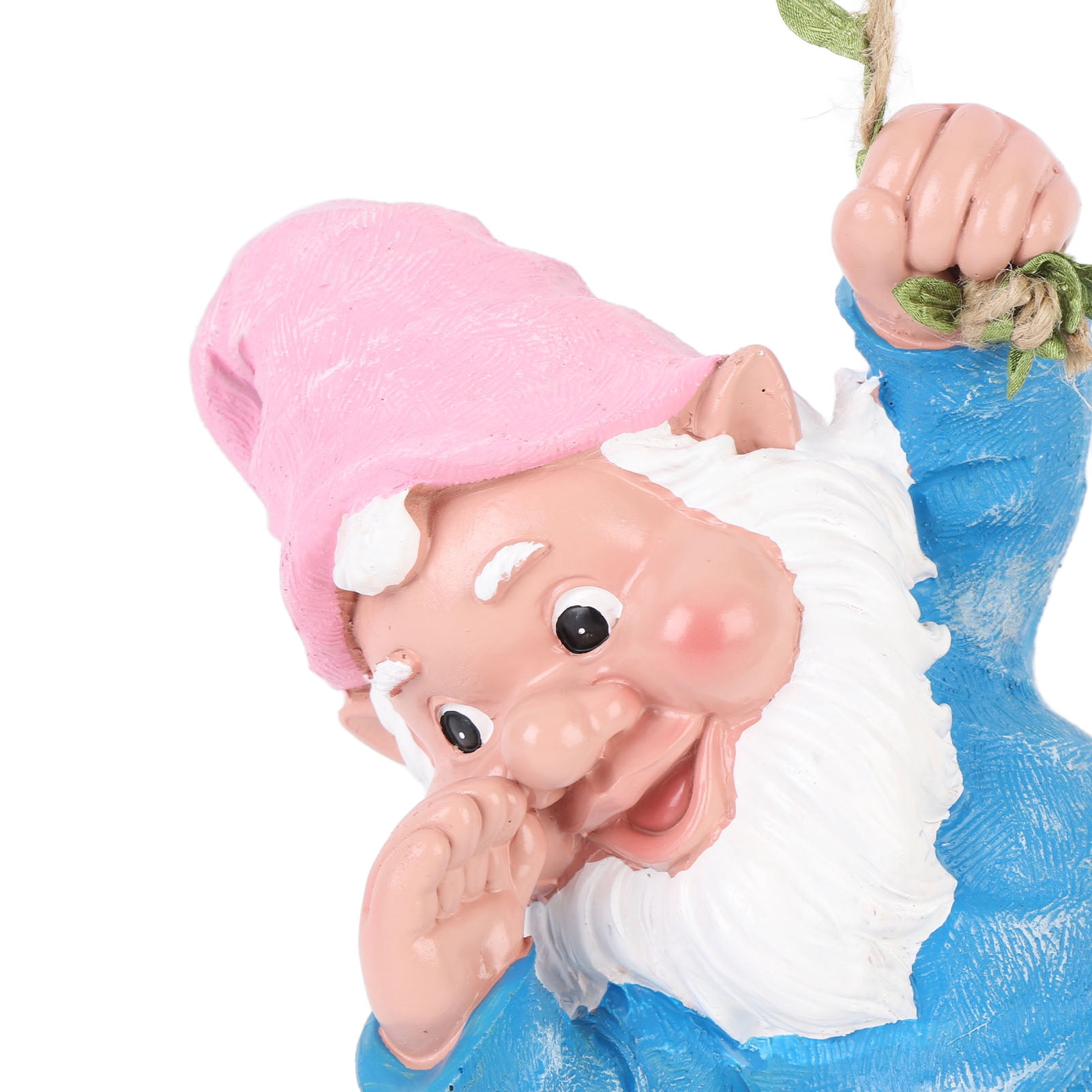 YAHHU 9.45 in Climbing Gnome Figurine Garden Statue Realistic Funny Tree Decoration, Blue
