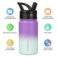 thumbnail image 4 of BJPKPK Water Bottle with Straw Lid, 15 oz Insulated Water Bottle, Stainless Steel Metal Water Bottles, Reusable Leak Proof BPA Free Thermos, Flask, Cups, Lavender, 4 of 7