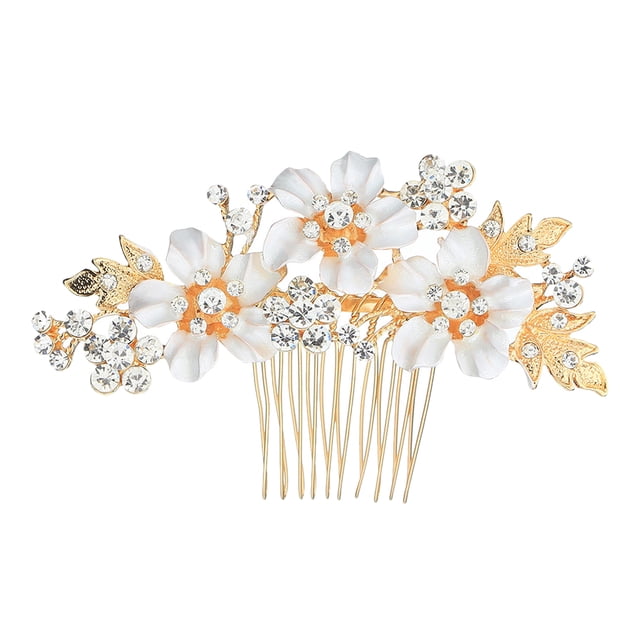 MasteelfCA Rhinestone Flower Hair Comb Rhinestone Bridal Hair Comb Wedding Hair Comb