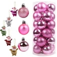 thumbnail image 4 of Adornos de bolas de Navidad, paquete de 24, 3 cm/4 cm, bolas de Navidad, Papá Noel, adornos colgantes para árbol de Navidad combinados, color rosa y verde, 4 of 4