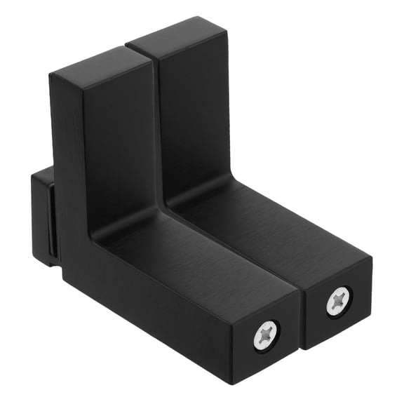 TABLZONE Set of 2 Black Glass Shelf Brackets, Adjustable Zinc Alloy Supports, and Stable for Home and Office Use
