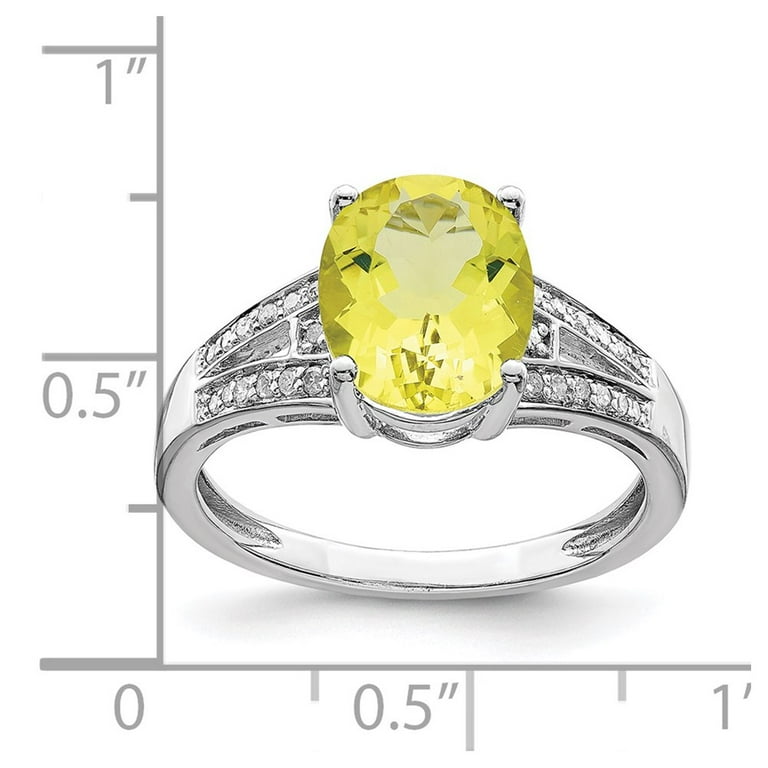 Sterling Silver Diamond and Lemon Quartz Ring Sterling Silver Diamond and Lemon Quartz Ring