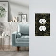 thumbnail image 5 of Fotbe Gold Gloss Outline Floral Print Duplex Receptacle Wall Plate, 1-Gang 5.0" x3.0" Wall Outlet Covers, Dual Outlet Faceplates Covers, Color-matched Screws Included-Style S, 5 of 6