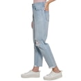 thumbnail image 4 of Calvin Klein Jeans Womens Ripped Raw-Hem High Rise Straight Jeans, Blue, 31, 4 of 4