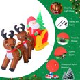 thumbnail image 4 of HOMCOM 7ft Inflatable Christmas Santa in Sleigh Reindeer LED Lighted Decoration, 4 of 10