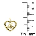 thumbnail image 2 of Precious Stars 14K Yellow Gold Diamond-cut Heart-shaped Initial Letter 'M' Pendant - No Chain, Pendant Only, 2 of 3