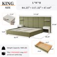 thumbnail image 6 of Zanmintaobo King Velvet Upholstered Platform Bed with Storage Headboard,Nightstands,2 Drawers & Floating Shelves,No Box Spring Needed,Green, 6 of 10