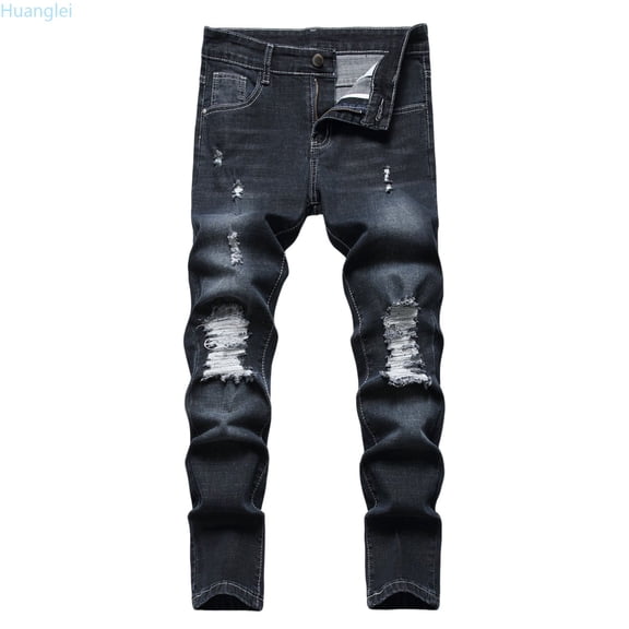 Huanglei Boy's Fit Ripped Distressed Kids Denim Jeans Pants Toddler Boy Pants