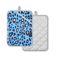thumbnail image 3 of Blue Leopard Skin Pattern Pot Holder Set 2 Piece Non-Slip Oven Hot Pads Heat Resistant Durable 7x9.8in, 3 of 7