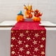 thumbnail image 1 of Camino de mesa navideño | Bandera navideña de 274 cm con diseño de copos de nieve | Terciopelo de poliéster rojo, verde y blanco para decoración de comedores y fiestas, 1 of 6