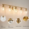 thumbnail image 2 of Deyidn 5 Light Gold Bathroom Vanity Light with White Globe Glass Shade Modern Bathroom Wall E26 Bulb, 2 of 7