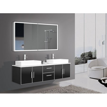 Paris Mirror Dimmable Illuminated 2 Door Galaxy Cabinet Vanity Mirror