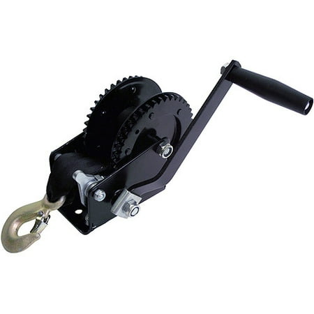 Dual Drive Heavy Duty Winch with Strap, 2000-Pound Capacity