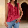 thumbnail image 5 of Embroidered Tank Tops For Women，Embroidered Boho Tops Cotton Linen Vest Casual Blouses V-Neck Embroidered Gauze Tops Loose Causal Sleeveless Bohemian Causal Shir, 5 of 8