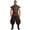 Brown, variant on longantii Men's Renaissance Cosplay Shirt Sleeveless Stand Collar Lace Up Tunic Loose Fit Knight Top Vintage Medieval Costume with Matching Belt Black L