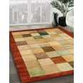 thumbnail image 3 of Ahgly Company Machine Washable Indoor Round Abstract Orange Area Rugs, 5' Round, 3 of 7
