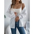 thumbnail image 4 of MESSUEN Long Sweater Cardigan Women Open Weave Sweaters for Women Long Sleeve Sweaters for Women Womens Summer Shirts Women Basic Tops Cardigan Women Sleeveless Summer Tops for Women White L, 4 of 8